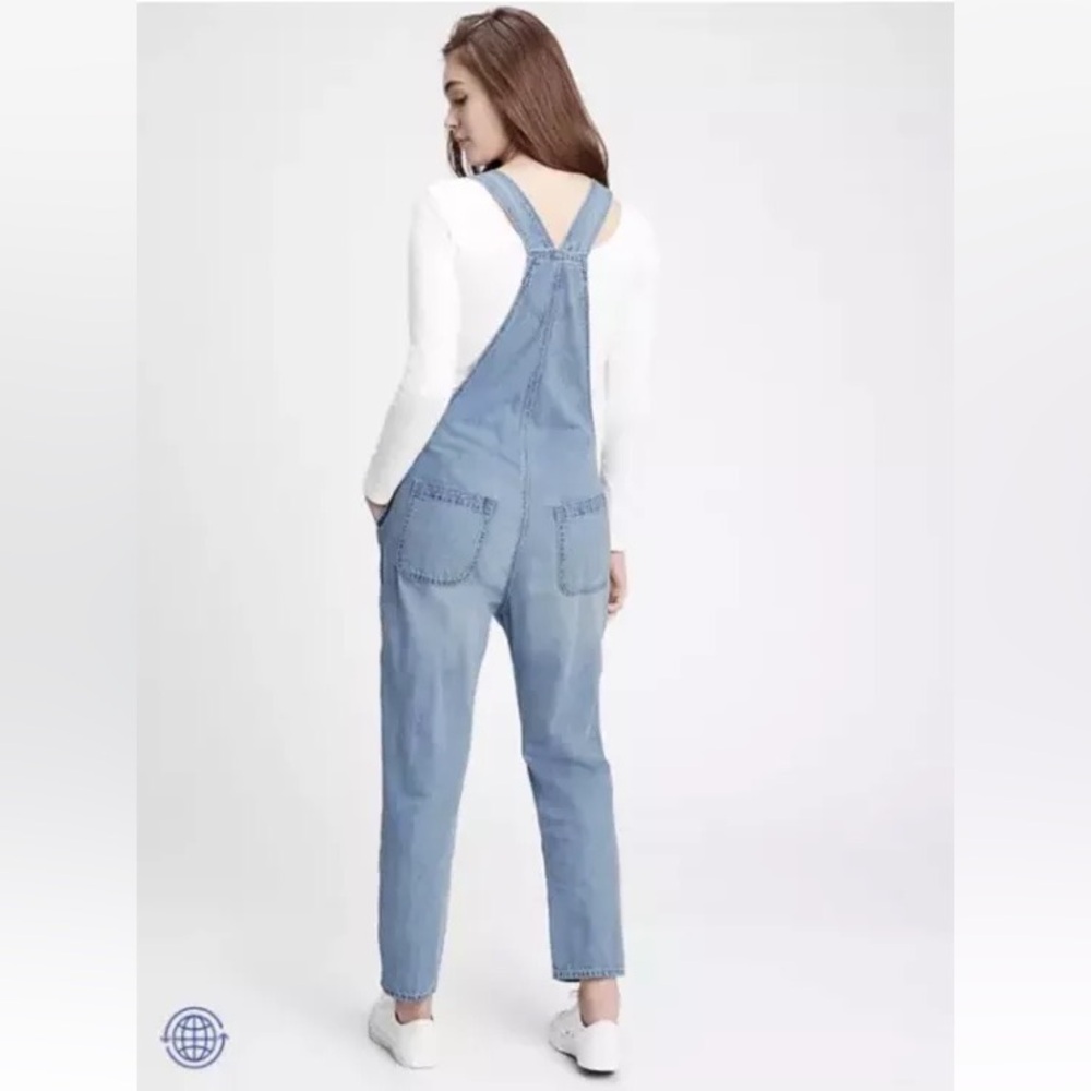 GAP Slouchy Overalls Light Wash With Distressing Sz XS